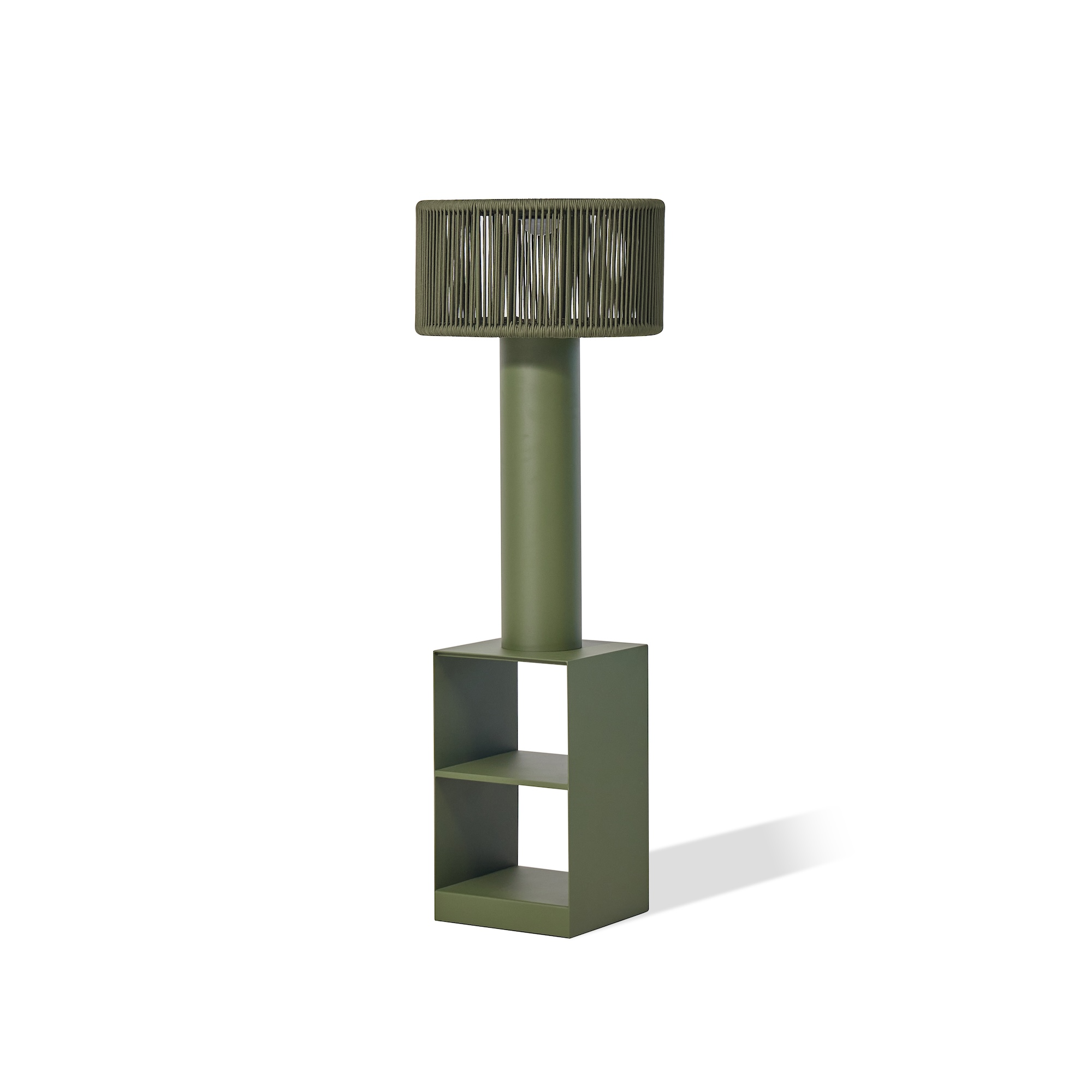Palm Haus Outdoor Floor Lamp with Side Table – Solar Powered