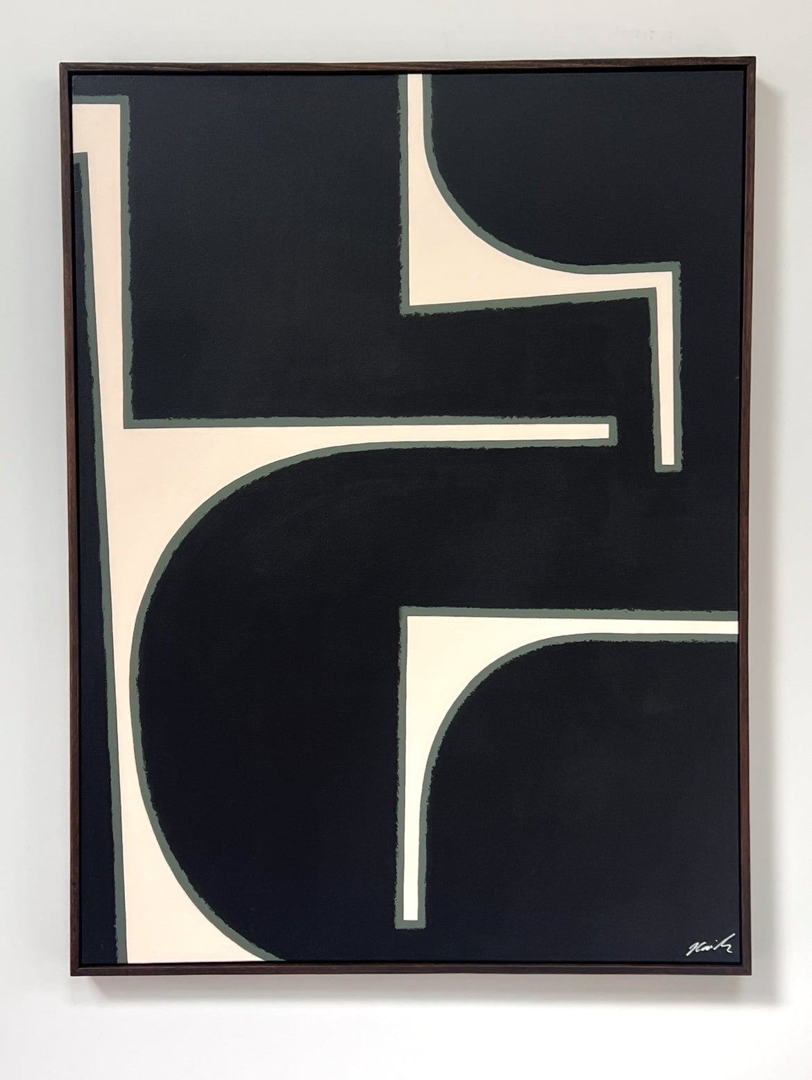 ARTWORK - 'Composition with Green' - Jo Cardiff - Local Noosa Artist