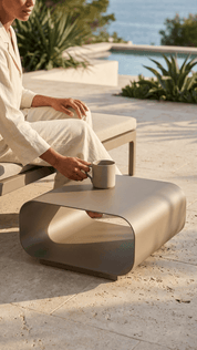 Salt Water Medium Aluminium Coffee Table - Taupe