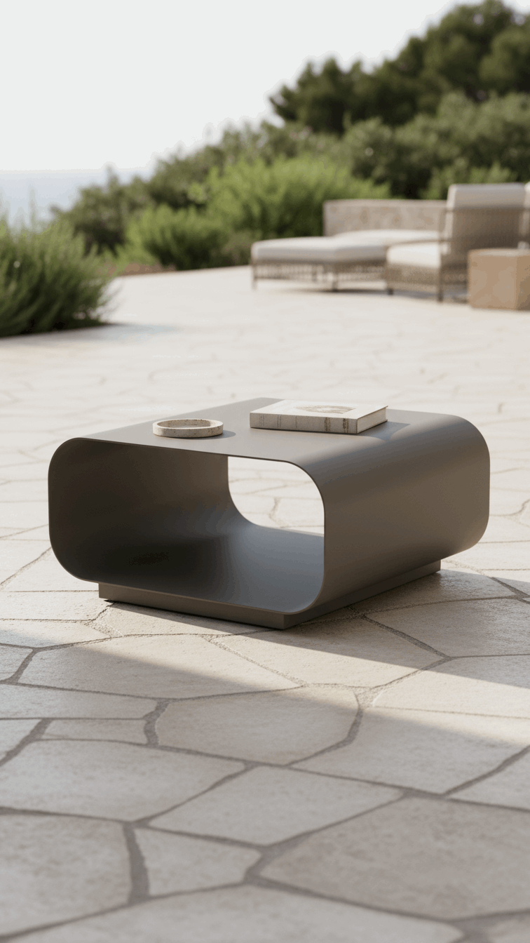 Salt Water Medium Aluminium Coffee Table - Taupe