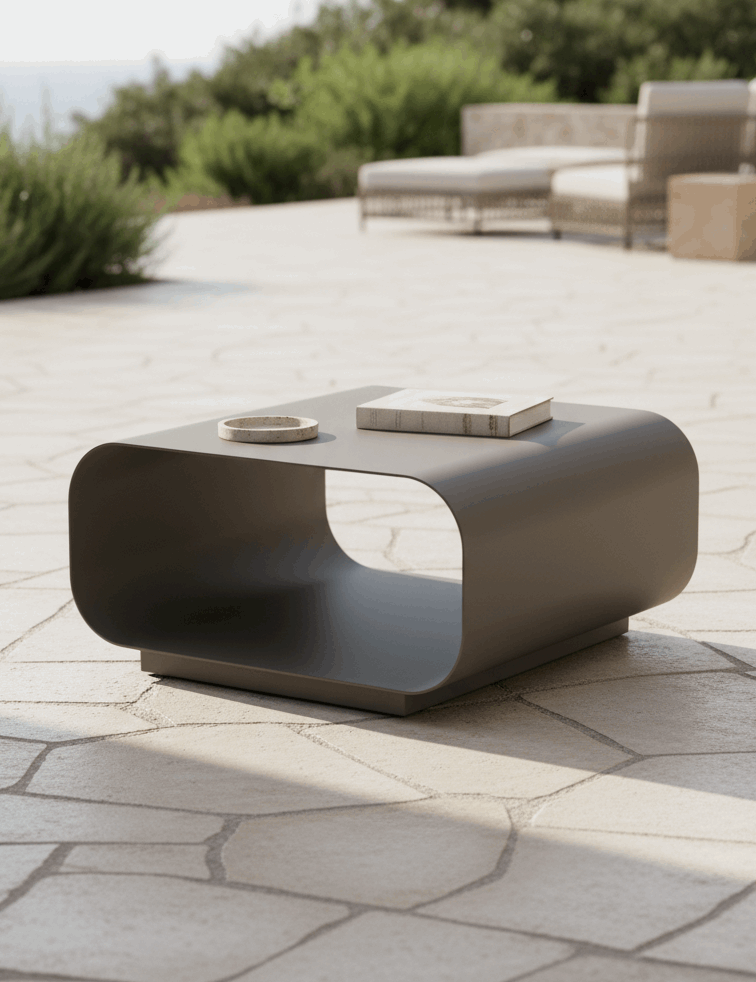 Salt Water Medium Aluminium Coffee Table - Taupe