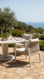 Tolo Outdoor Low Dining Table - Aluminium & Ceramic | Coastal Outdoor Living