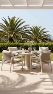 Tolo Outdoor Low Dining Table - Aluminium & Ceramic | Coastal Outdoor Living