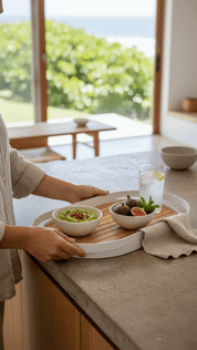PEBL Cloud Outdoor Tray (Teak & Aluminium)