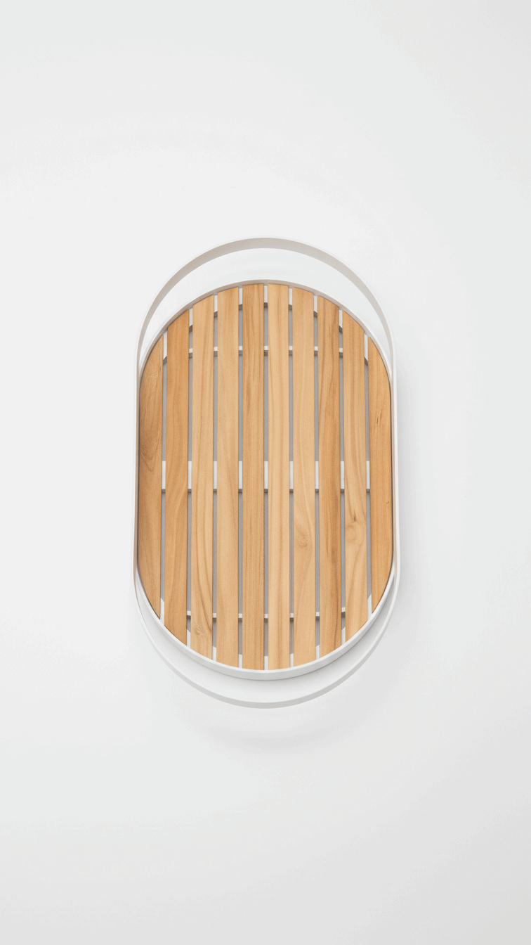 PEBL Cloud Outdoor Tray (Teak & Aluminium)