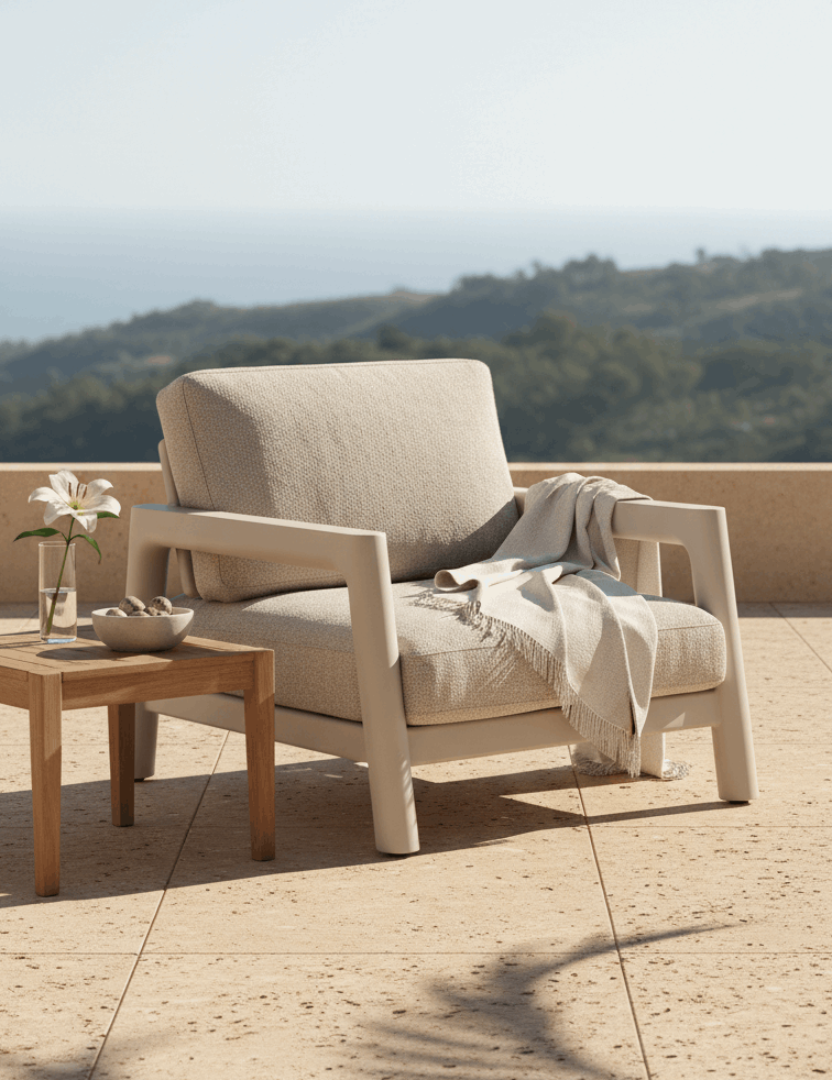 PEBL - Tolo Outdoor Lounge Chair - Aluminium