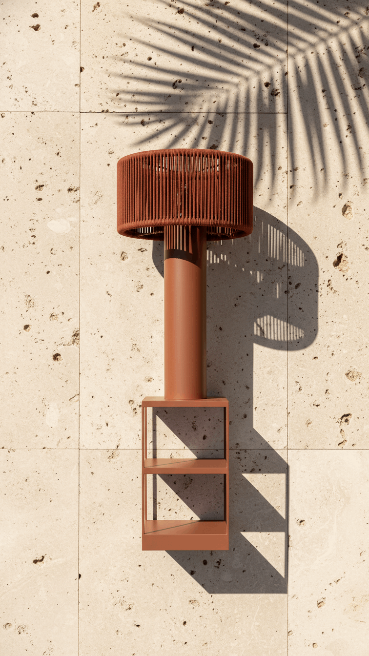 Palm Haus Outdoor Floor Lamp with Side Table – Solar Powered | Coastal Lighting
