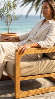 Teak Static Occasional Chair