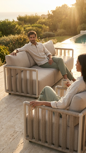 Palm Haus Outdoor Upholstered Rope 3-Seater Sofa