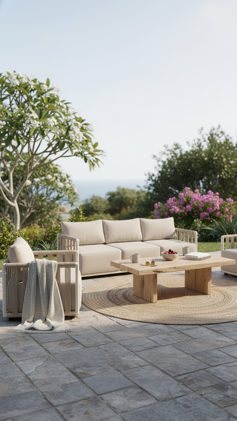 Palm Haus Outdoor Upholstered Rope 3-Seater Sofa