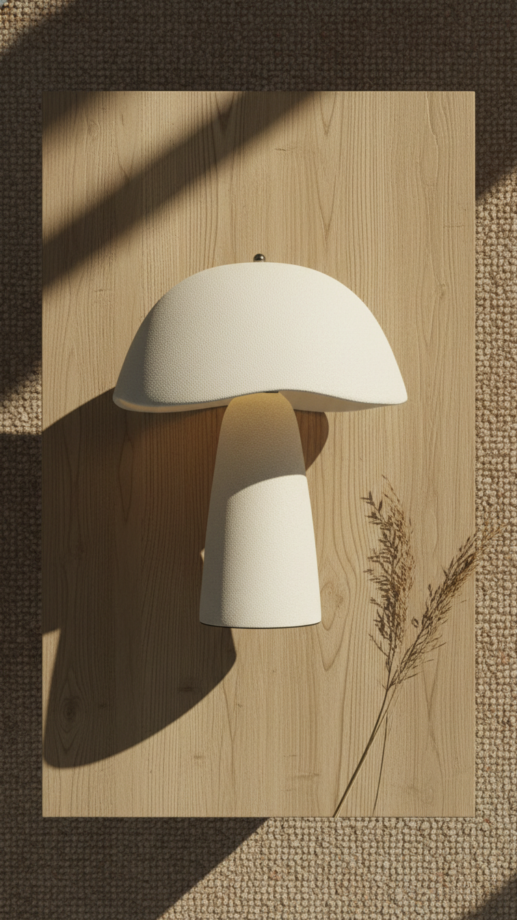 Mushroom Table Lamp - Chalk