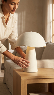 Mushroom Table Lamp - Chalk