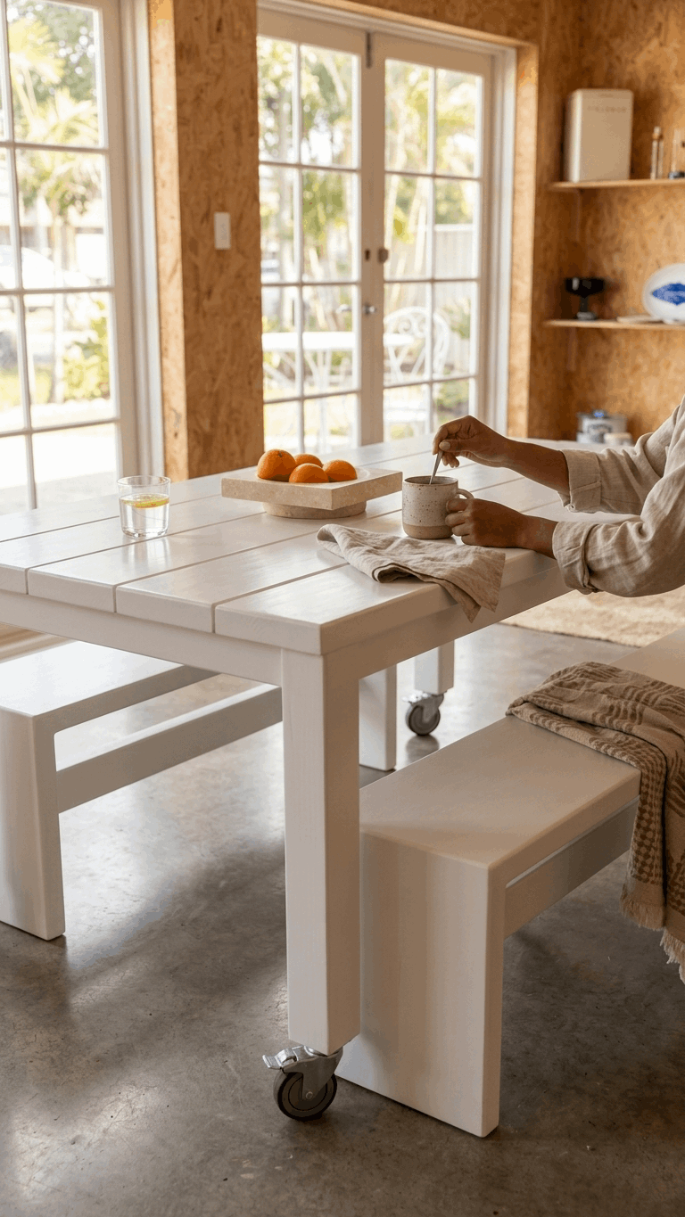 House of Orange Myles Bench Seat – Outdoor Timber Bench 870mm