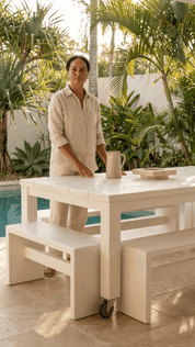 House of Orange Myles Bench Seat – Outdoor Timber Bench 870mm