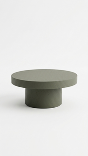 Avala Cement Round Coffee Table - Dark Green