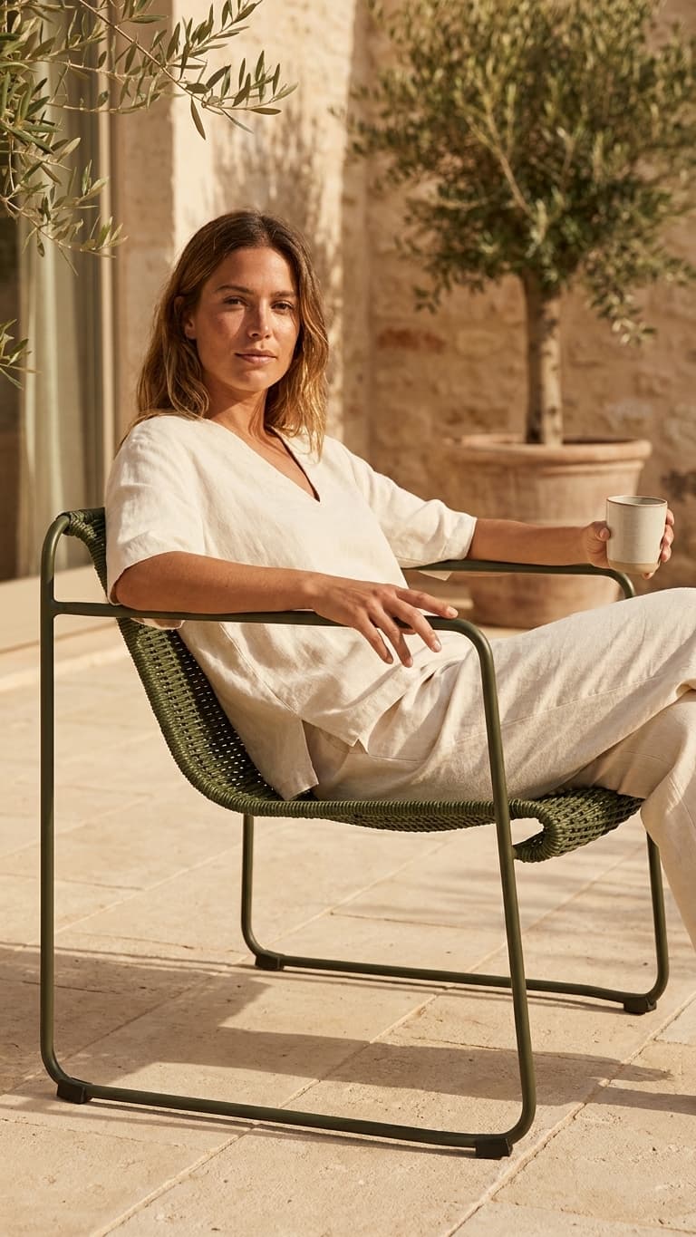 Marina Outdoor Lounge Chair - Moss Green